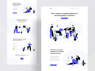 Landing page exploration agency branding character corporate design firm header illustration illustrations minimal trendy typography ui ux web website