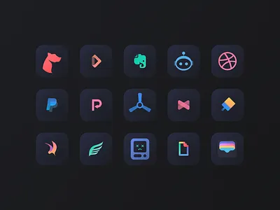 Viola Dark Icon Pack for iOS app design icon icon pack icons pack logo mobile modification redesign redesign concept theme vector