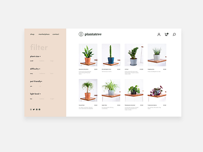 Plantatree E-Commerce Shopping adobexd app clean design ecommerce ecommerce design fresh html html css mockup mockup design modern photoshop plants react ui ui design userinterface web