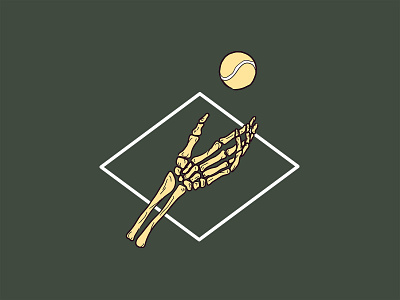 Tennelton bones illustration serve skeleton tattoo tennis