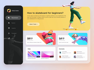 Sport Dashboard 3d animation app ar c4d charachter design dashboad design fashion flat illustration ui ux vr