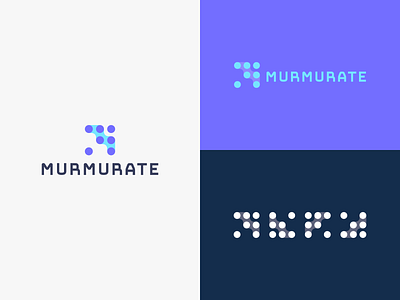 murmurate birds branding design icon links logo logomark minimal nodes online twitter