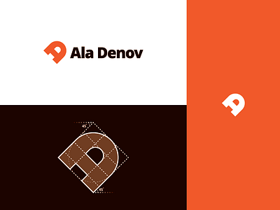 "Ala Denov" Logotype & Grid brand identity branding identity design logo logo design logodesign logos minimalist modern monogram monogram logo