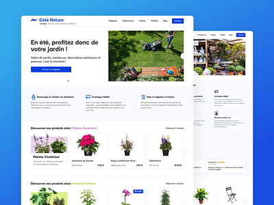 Garden Center Website | Côté Nature buy design dribbble ecommerce ecommerce business figma garden landing page new ui ux web webdesign