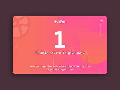 1 Dribbble Invite branding clean click colors community design designer draft dribbble dribbble best shot dribbble invites giveaway gradient illustration invite join motion new players smooth