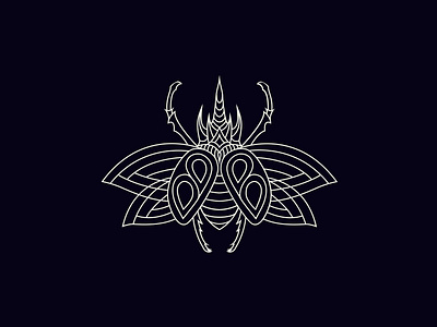 Scarab Line Illustration for Bug Bounty badge bug graphic insect lineart logo modern logo tshirt vector