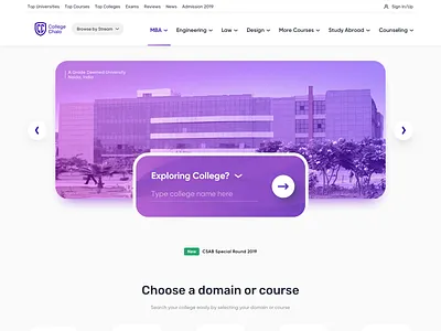 Search College or Course | Home Page | Education concept creative design desktop education education website typography ui user experience user interface userinterface ux web