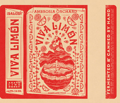 Agave Lime Mead Can Label branding can can design citrus classic hand drawn lime mead mexican package design typography