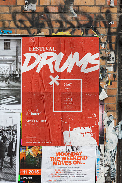 Poster Via Publica Drums branding design
