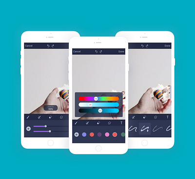 Live Brushes editor mobile photo editing ux ux design