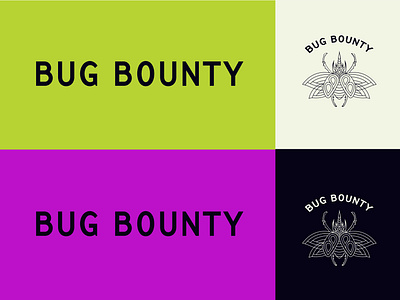 Bug Bounty Brand and Colors black branding branding and identity colors cream green insect logo purple