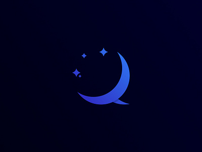 Q+Moon Logo affinity affinity designer moon moon logo night night logo q logo quote