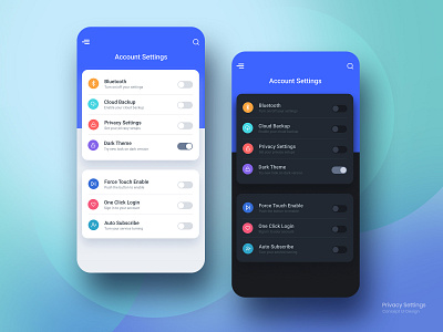 Privacy Settings UI account settings clean color concept creative dailyui design designs icon privacy settings ui toggle switch ui ui ux ux