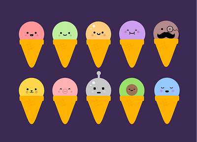 Ice Cream Flavors ball balls blob cartoon cream cute face game ice ice cream