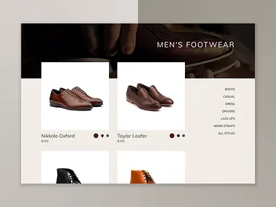 E-Commerce Footwear Interaction Mockup ecommerce interaction design ui design ux design visual design website design