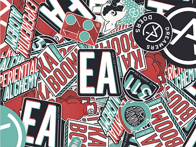 Agency EA Rebrand Stickers agencyea branding creativeagency eventprofs experiential stickers swag