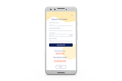 Bank deposit calculator calculator calculator ui dailyui design illustration mobile app mobile design ui uidesign ux web webdesig website