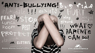 CollegeAmerica Anti Bullying FB Event Header anti bullying banner facebook header socialmedia typogaphy