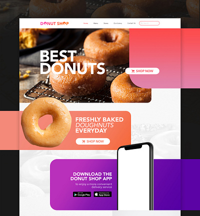 Donut shop colorful donut donuts gradient ui webdesign website