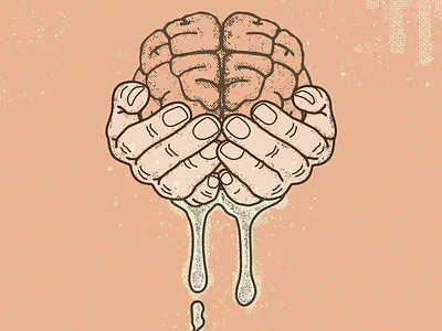 Meltdown brain illustration vector vector illustration