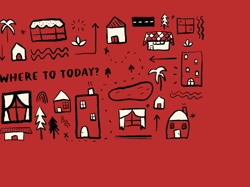 Neighborhood branding color design doodle house house illustration icon icons illustration illustration art illustration design illustration digital illustrations illustrator map marketing neighborhood procreate red vector