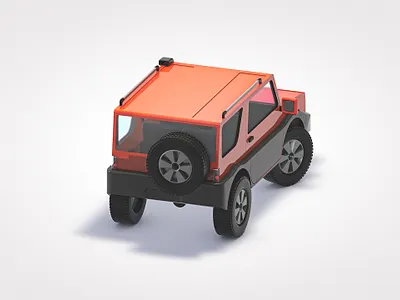 MiniThings #1 - Jeep (backshot) 3d c4d car cartoon cinema4d geometrical geometry illustration jeep low lowpoly offroad render