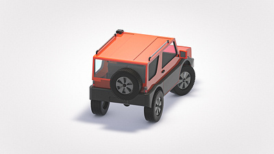 MiniThings #1 - Jeep (backshot) 3d c4d car cartoon cinema4d geometrical geometry illustration jeep low lowpoly offroad render