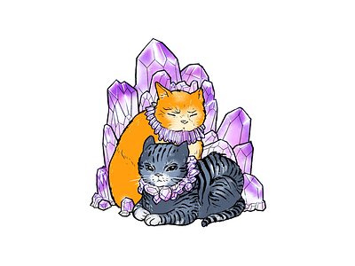 Hangry Cat Children amethyst cat crystal diamond gemstone kitty natural tabby texture