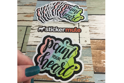 Paint Your Heart brush lettering illustration lettering saying sticker sticker mule