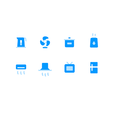 devices air conditioner cooking design device electrical fan fridge humidifier icon icons iconset pot range hood smart home tv ui vector