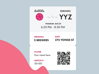 Meetup Boarding Pass design dribbble meetup fun pass photoshop toronto