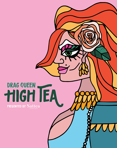 Drag Queen High Tea drag queen gay high tea illustration lgbt lgbtq portrait queen queer tea