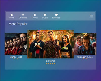 Daily UI 025 :: TV App design digital graphic interface ui