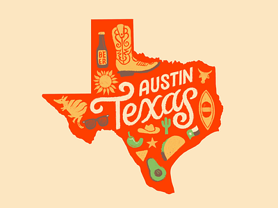 ATX armadillo atx austin avocado beer beer label bull cactus cowboy illustration pepper taco texas