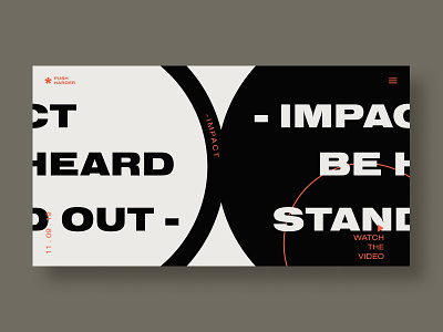 Impact / Keep Going black black and white bold bold font clean concept impact midcentury modern orange shapes simple typogaphy web website