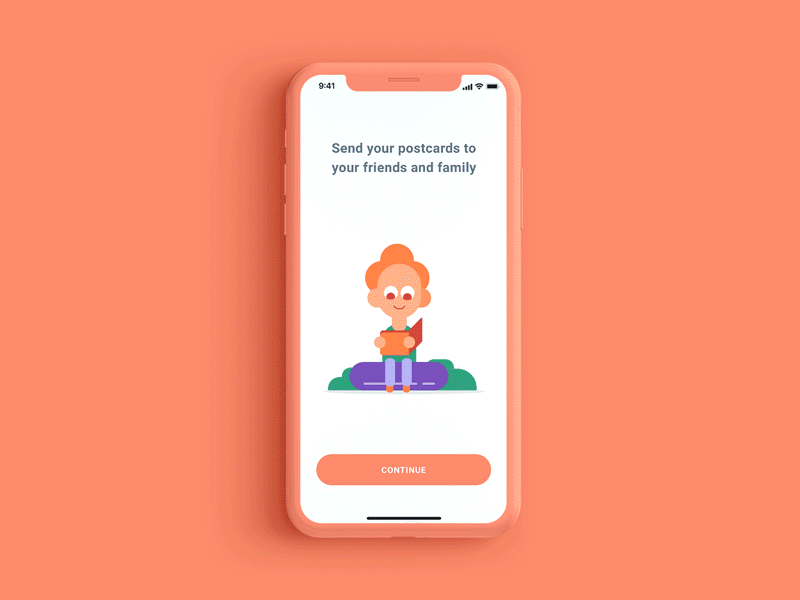 Postcard app UI app interaction postcard prototype ui
