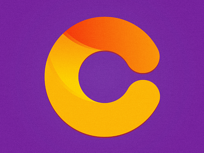 The Letter C c c logo color glyph gradient illustration illustrator letter lettering purple