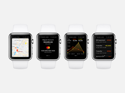 Banking Watch App Design bank bank app design finance financial fintech payment product design watch