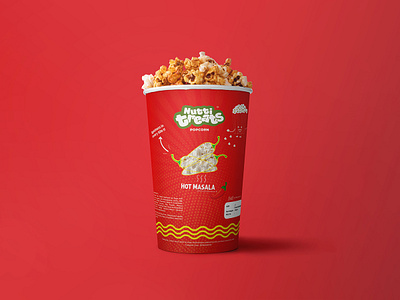 Fun starts with popcorn fourart fun package design popcorn red