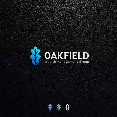 OakField finance geometric leaf leaf logo logo minimalist modern oak oak tree oakfield vector wealth