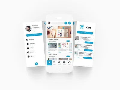 Online Course Mobile UI app branding design minimal ui ux