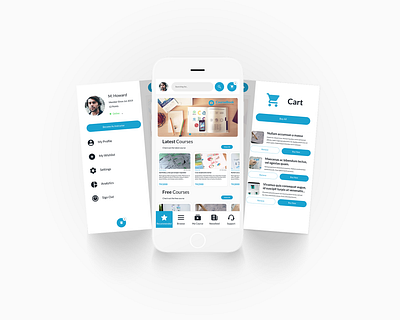 Online Course Mobile UI app branding design minimal ui ux