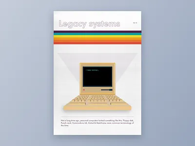 Retro Computer Cover Art advertisement apple lisa computer cover flat illustration illustration retro retro design