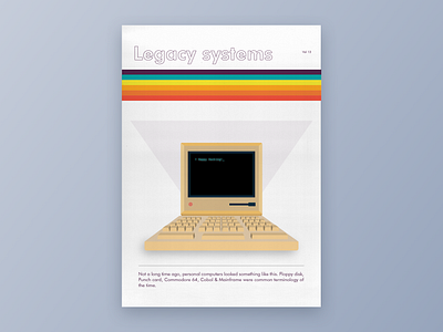 Retro Computer Cover Art advertisement apple lisa computer cover flat illustration illustration retro retro design