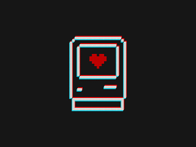 Macintosh Classic Finder Icon 80s 8bit 8bits anaglyph apple branding design heart icon illustration logo love mac macintosh pixel retro sketch susankare vintage