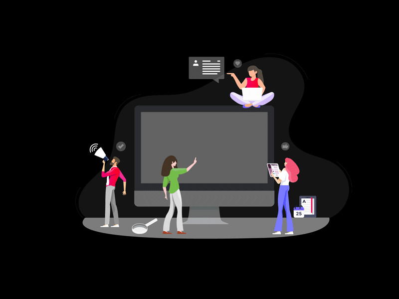 Career_page_illustration 2d art aftereffects character design flat illustration illustration ux ui vector web