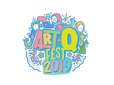 Art-Q Fest 2019 branding design fest festival icon illustration logo school vector