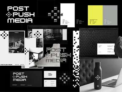 POSTPUSHMEDIA - BRAND IDENTITY abstract adobe brand brand design brand identity branding branding and identity branding design design illustration logo logo and branding logo design logo mark logodesign logotype mark minimal minimalist logo ui