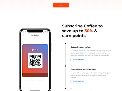 Moto Coffee Landing Page cafe landing page tea vaanres van van nguyen