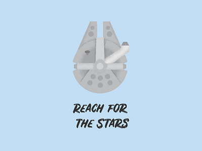 Reach for the Stars adam grason falcon gouache gouache shader han solo millennium falcon shader star wars stars starwars vector vector illustration